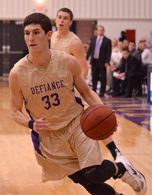 Logan Wolfrum is starring on the court for Defiance, and raising his son Evan off it with his fiancée