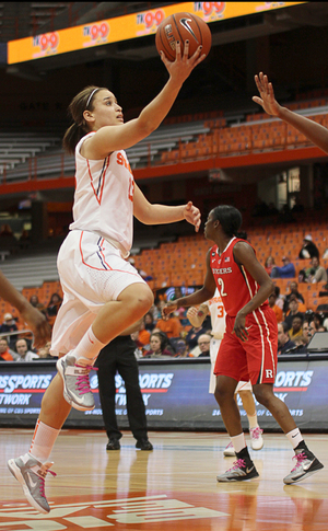 Brianna Butler attempts a layup in Syracuse's 58-45 win over Rutgers on Tuesday in the Carrier Dome. Butler scored nine points in the win. 