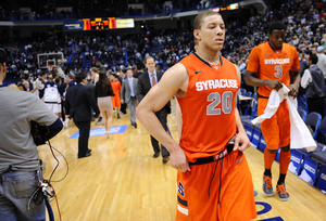 Syracuse shooting guard Brandon Triche shot a miserable 0-for-7 from beyond the arc in Wednesday's 66-58 loss to Connecticut.