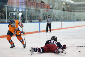 Nicole Ferrara and the Orange will look to convert on scoring chances around the net in their season-opening games against Northeastern and New Hampshire this weekend. 