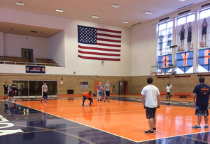 Students take part in the dodgeball tournament hosted by SU Wishmakers on Saturday in the Women’s Building gym. Five teams participated this year, which is fewer than past years. However, the event raised $200 for Make-A-Wish foundation. 