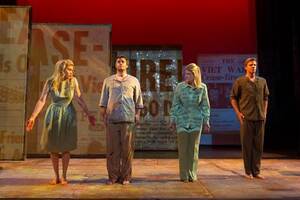 (from left) Ashly Neumann,
Kevin Newell, Jennifer Goode Cooper and Gregory Gerbrandt perform in Syracuse Opera's rendition of 