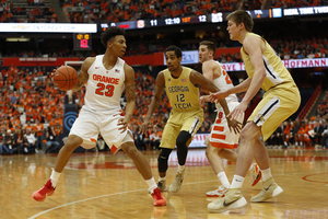 Malachi Richardson dribbles near the 3-point line on Saturday against Georgia Tech.