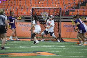 SU goalkeeper Asa Goldstock made five saves against Virginia.