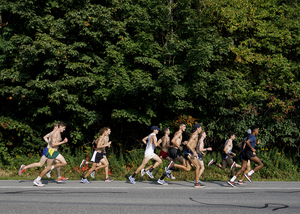 Syracuse, pictured during cross country, began its outdoor track season on Friday night at three different meets. 