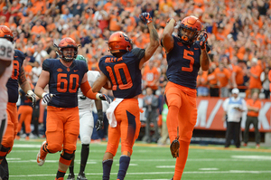 Sean Riley caught his first touchdown of the 2018 season against Wagner. 