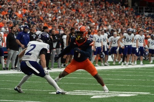 Syracuse wide receiver Jackson Meeks was named ACC receiver of the Week following a career-high 10-catch, 161-yard performance versus Holy Cross.