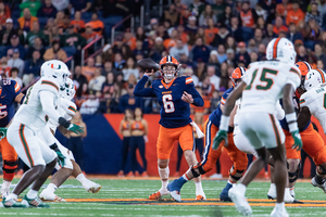 Syracuse quarterback Kyle McCord tallied 380 yards and 3 touchdowns in SU's upset win over Miami, leading to him being named the Associated Press Player of the Week.