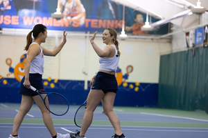 Despite its 4-1 loss to No. 10 Duke, Miyuka Kimoto and Nelly Knezkova notched Syracuse’s first-ranked doubles win this season.