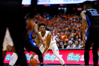 Battle looked to create off the dribble, though he struggled to make shots and couldn’t find open space near the rim. 